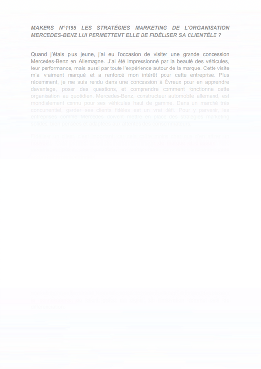 Les stratégies marketing de l'organisation Mercedes-Benz lui permettent elle de fidéliser sa clientèle ?